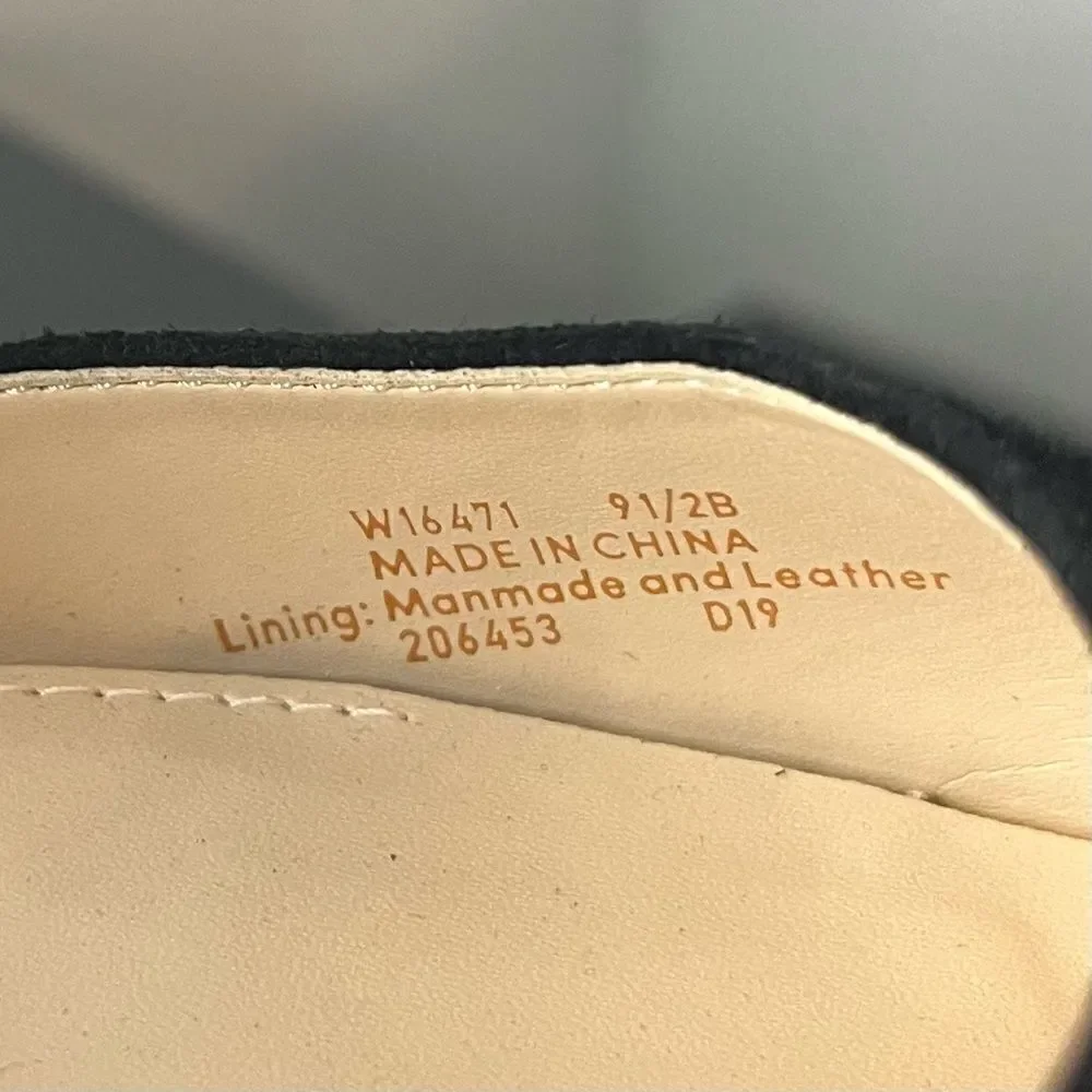 Cole Haan Lara Ankle Strap Snake Black Suede Wedges, 9.5 NWOB
